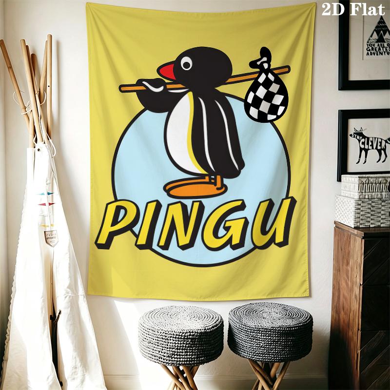 PINGU Wall Tapestry Aesthetic Wall Hanging Printed Fabric Blanket Decorative Tapestries for Bedroom Living Room Home Decor