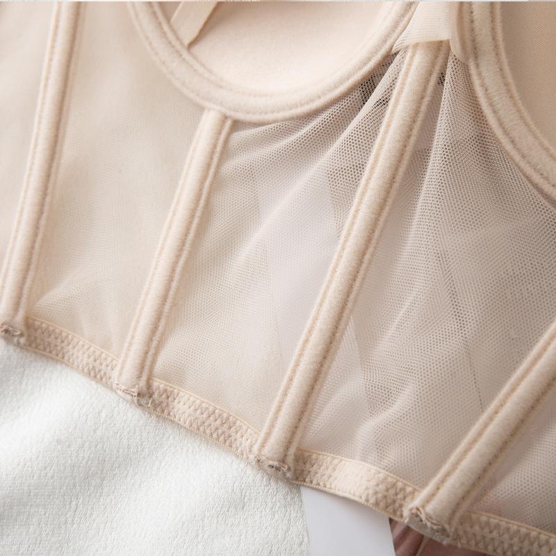 Europe Sexy Women Underwear Lace Mesh Push Up Bra Set Black Fish Bone Body Shaper Tops Brassiere Ladies Comfortable Lingerie