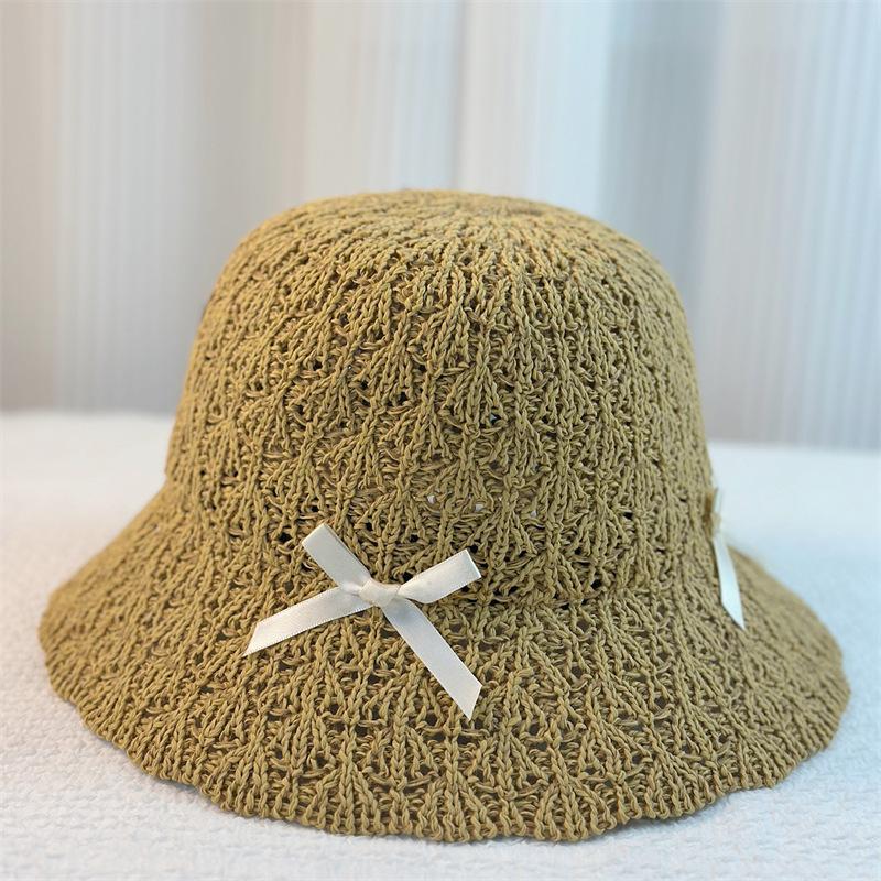 Милая шляпа-ведро Bow Girl для весенних и летних путешествий на море, солнцезащитная шляпа для бассейна