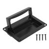 Recessed Door Pull Handle Zinc Alloy Flush Lift Recessed Hatch Handle Black Toolbox Handle with Mount Screws for Yacht