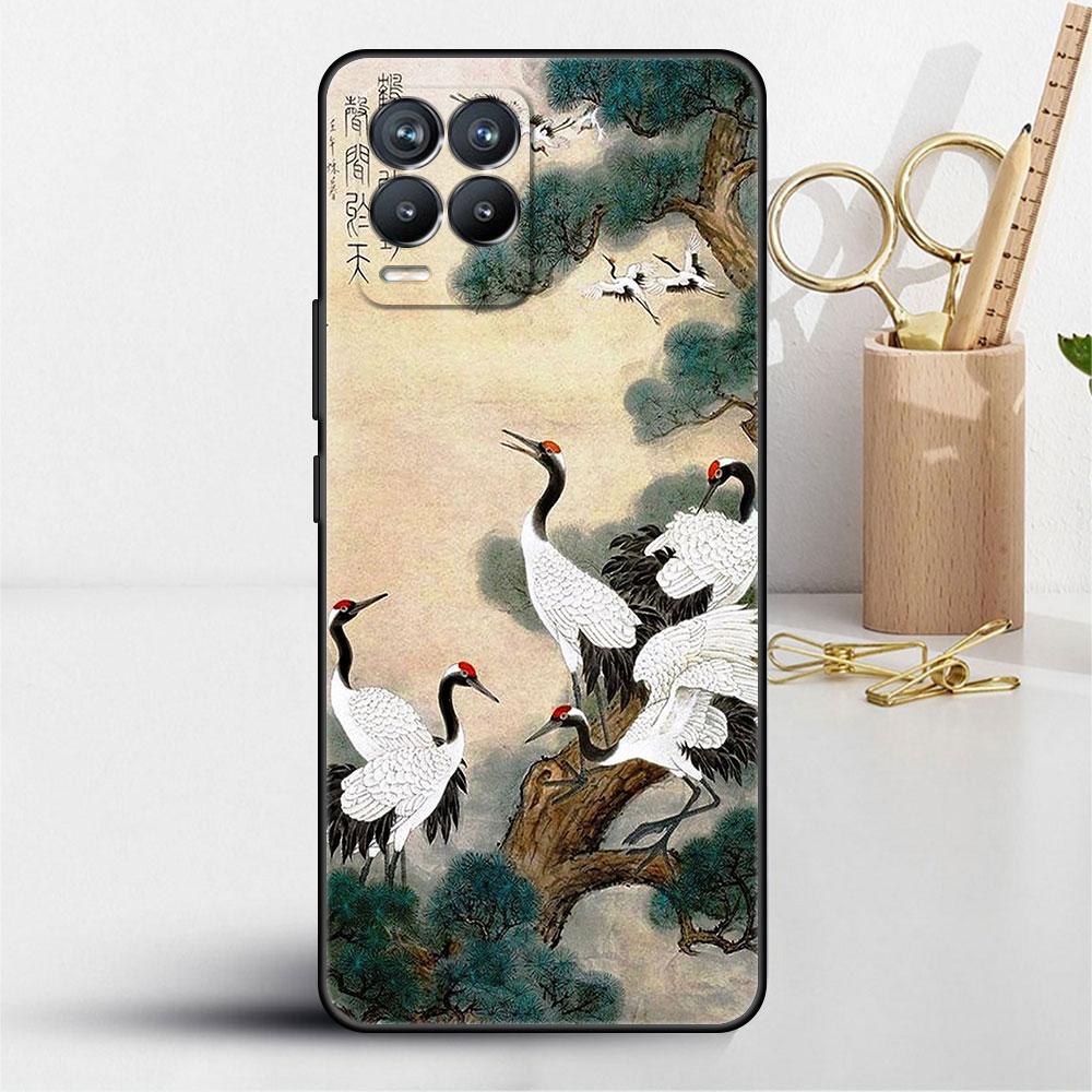 Чехол для Realme 8 C21y GT Neo 2 3 8i C21 7 C11 6 C12 C35 C3 GT 9 Pro C12 Master Funda Phone Cover Tiger Crane ART
