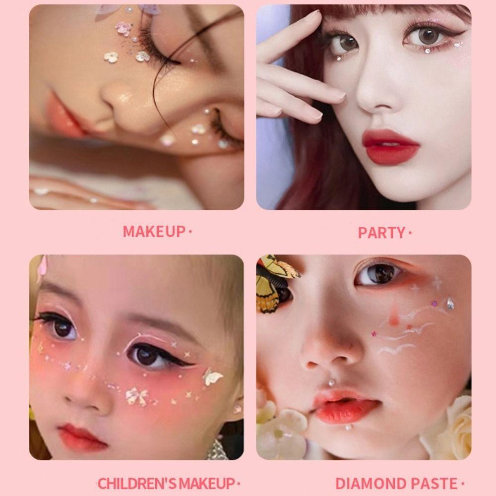 Resin Facial Rhinestone Stickers Glitter Rhinestone Eye Stickers Crystal Forehead Sticker  Party
