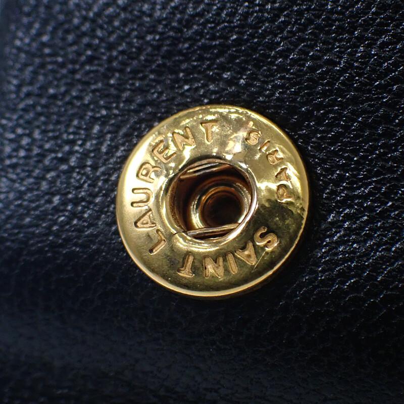 Saint Laurent 668274BOWA11000 Tri-fold Wallet Black Calfskin Women