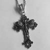 Gothic Cross and Skull Moth Necklace - European & American Design