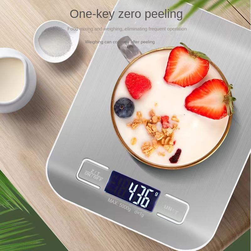 Portable Electronic Digital Kitchen Scale with Timer High Precision LED Display Household Weight Balance Measuring Tools