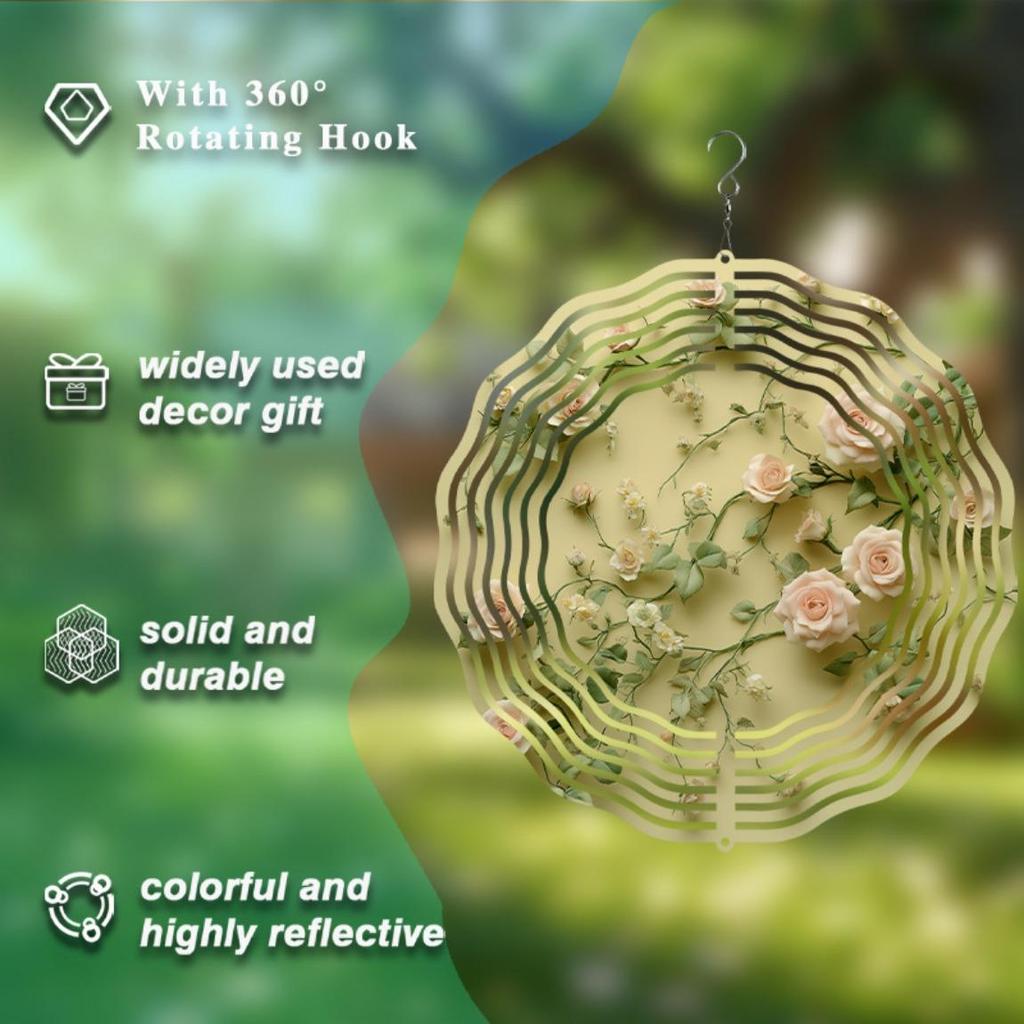 10-дюймовый металлический ветряной спиннер, художественный декор для сада, вращающийся на 360 градусов подвесной колокольчик для улицы на все сезоны, подарок для друзей и семьи