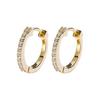 Серьги Rockyu для женщин Популярные серьги-кольца 18K Золотые серьги-кольца Элегантные сверкающие цирконии Роскошные стильные американские серьги Западный стиль