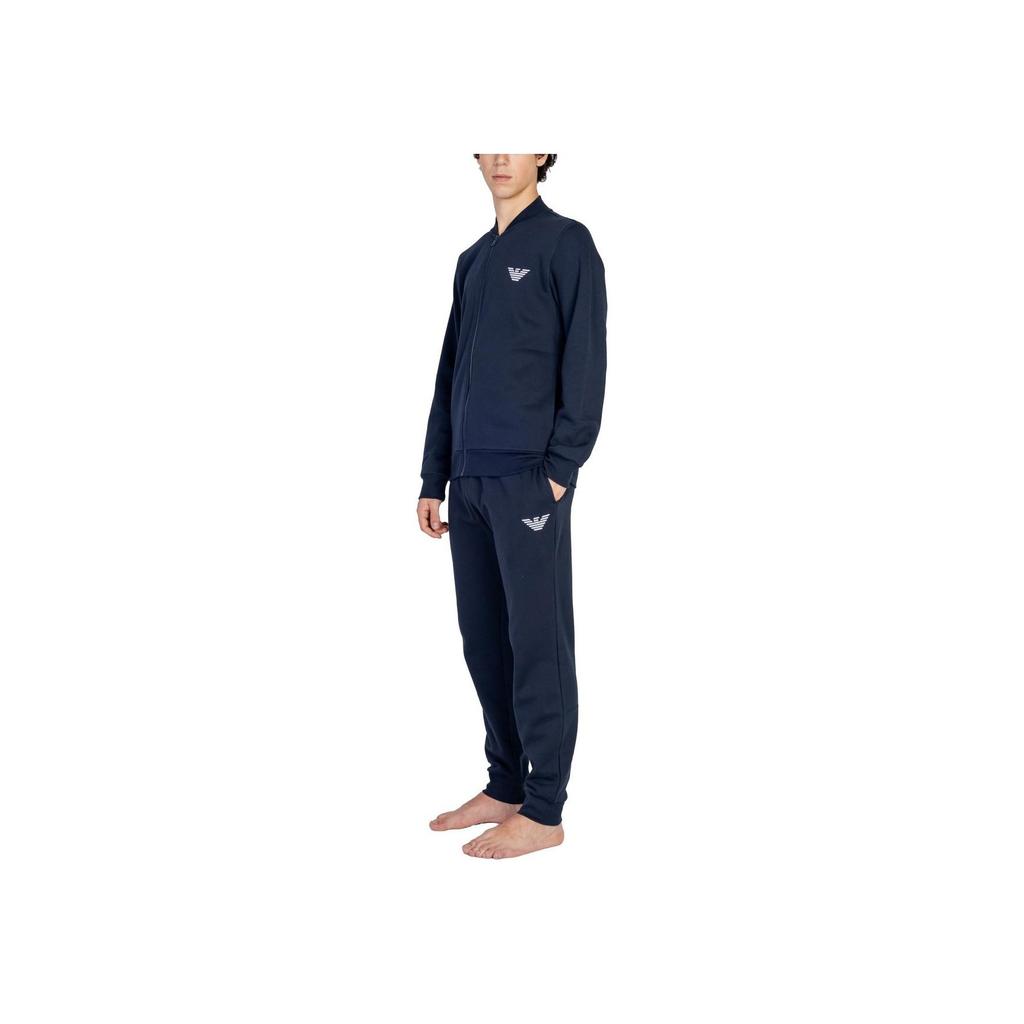 Emporio Armani EA7 Спортивный костюм повседневный с принтом логотипа и букв, воротник-стойка, мужской костюм, темно-синий 112115-4F571-BLUE
