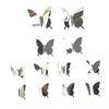 jijijing 12Pcs Butterfly Wall Decals, DIY 3D Mirror Stickers, Removable Decals for Birthday Party Bedroom School Bathroom Living Room Decor