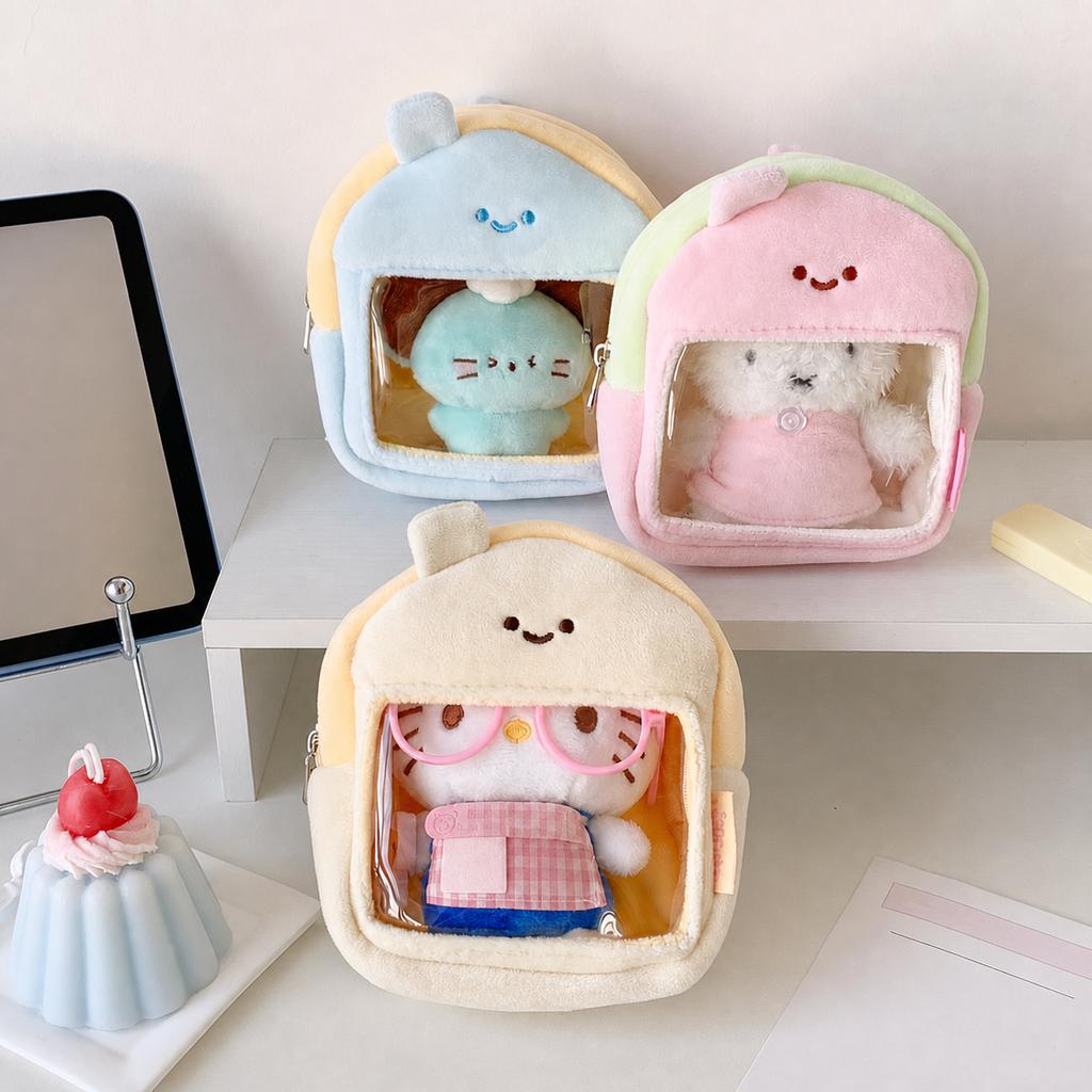 Сумка-домик для кукол Прекрасный мешочек для демонстрации кукол Плюшевый мешочек для кукол Прозрачный Для украшения рюкзака девочки