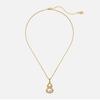 Золоченое ожерелье-тыква с инкрустацией бриллиантами: Элегантный, универсальный высококачественный кулон с нишевым дизайном для женщин.