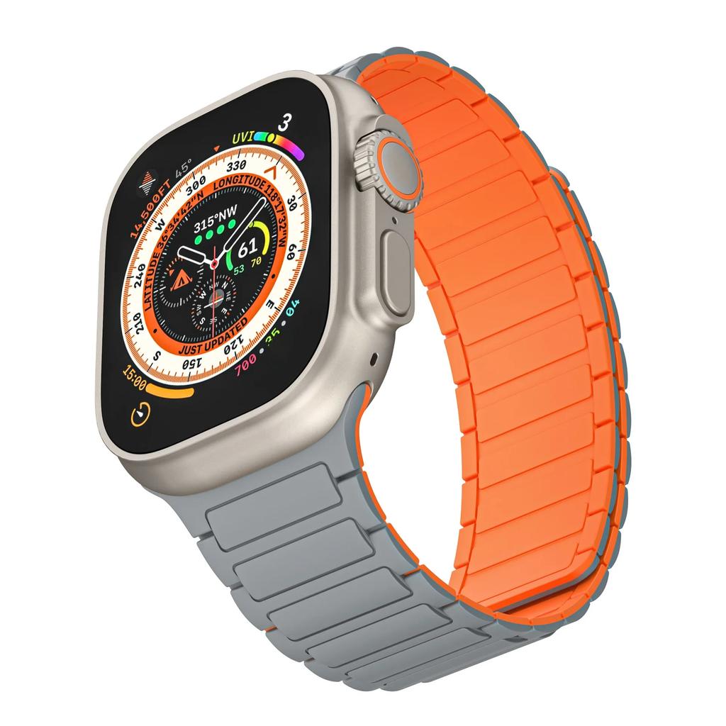 Magnetic Sports Band for Apple Watch Ultra 2 49mm 45mm 44mm 42mm 38 40 41mm Silicone Strap for IWatch Series Ultra 2 9 8 7 6 5 4