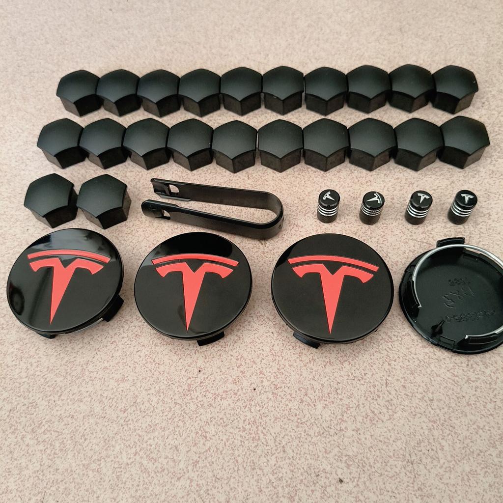 4PCS 25PCS 29PCS 56/57MM For Tesla Model3 /ModelY/2025 Model Y Juniper Sport Emblem Wheel Center Hub Cap Car Rims Cover Hubcaps