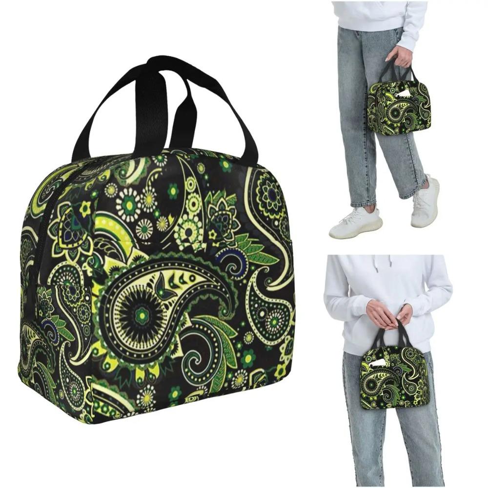 Colorful Paisley Mandala Insulated Lunch Bag for Women Children Leakproof Food Boxes Thermal Lunch Box Tote