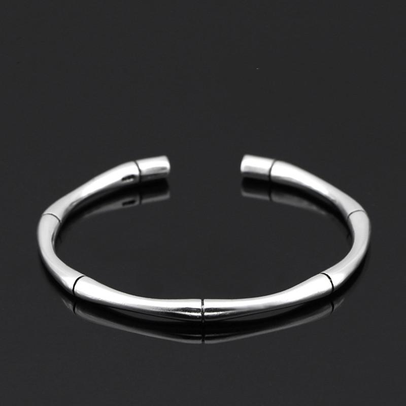 XIYANIKE New Arrival Silve Plated High Quality Sliver Multi Segment Bamboo Open Adjustable Bracelets Bangle Women
