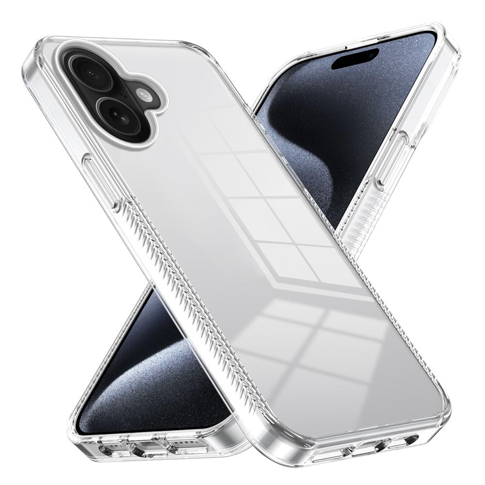KEYSION Transparent Case for iPhone 16 Pro Max 15Plus TPU+PC Anti-slip HD Clear Shockproof Phone Cover for iPhone 15 Pro 16 Plus
