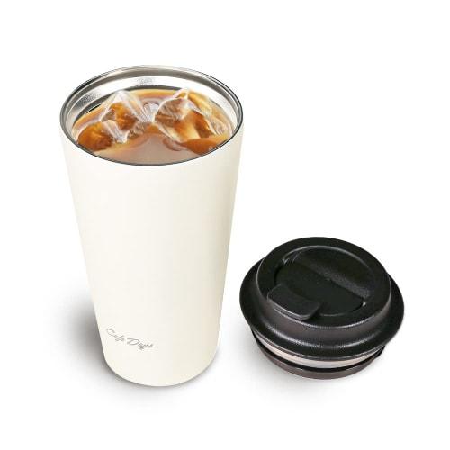 IRIS OHYAMA (IRIS OHYAMA) [Winter Warmth] Tumbler, Cafe Days, 350ml, with a Spill-Resistant, Easy-to-Clean Design, Cafe-Style Mouth, and Traveler Lid,