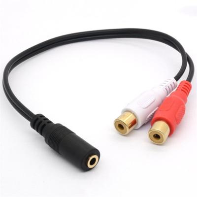 3,5 мм Aux-2RCA AV-адаптер Стерео аудио Y-шнур Кабель Аудио-видео конвертер Позолоченный провод для