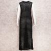 2022 Sexy See Through Sleeveless Bikini Cover-ups Pink Hollow Out Mesh Dress Women Summer Beach Wear Swim Suit Cover Up