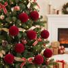 12pcs/set Flocked Velvet Christmas Ball Pendant 6cm Xmas Tree Ornaments  New Year Gifts