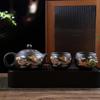 Kung Fu Tea Set Chinese Dragon And Phoenix Pattern Handmade Tea Pot Meaningful Ergonomic Tea Set Color Changing Kettle With 2
