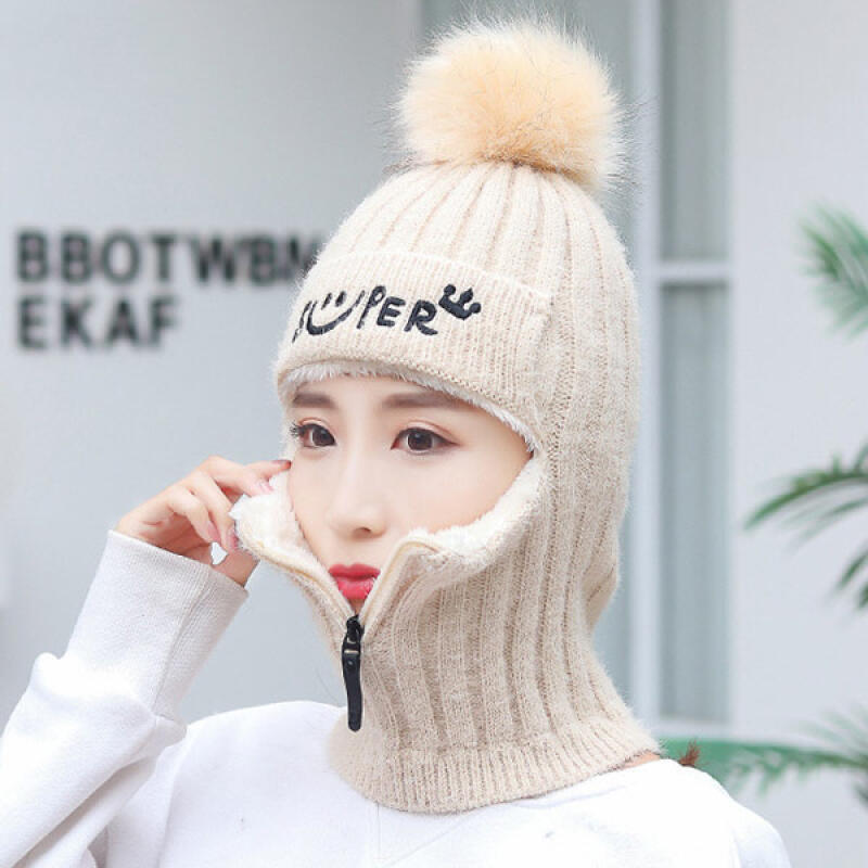 Penny Hanpaju fur pom pom hat knit winter hat