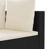 3 Piece Garden Sofa Set with Cushions Black Poly Rattan