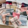 New Atmosphere Imitation Cashmere Plaid Tassel Scarf For Women In Autumn And Winter, With Thickened Velvet And Warm Neck