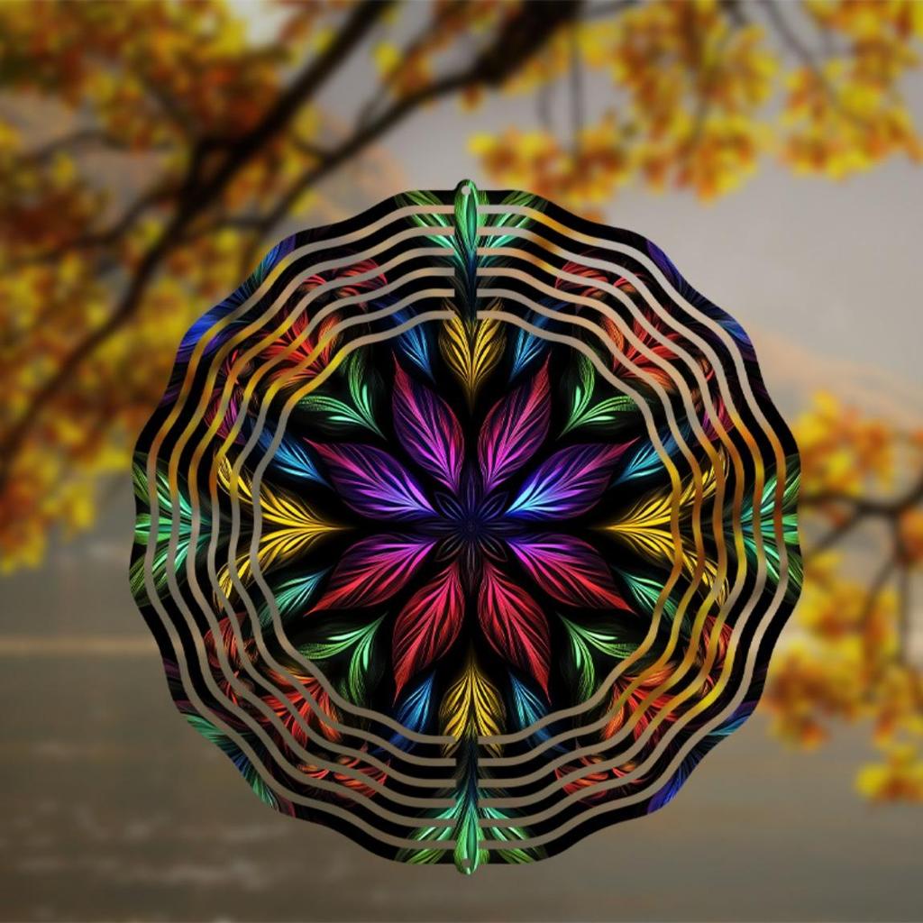 10 Inch Bohemian Wind Spinner Outdoor Decor with 360 Rotating Hook Perfect for Balcony Garden Spring Summer Gift for Friends Family