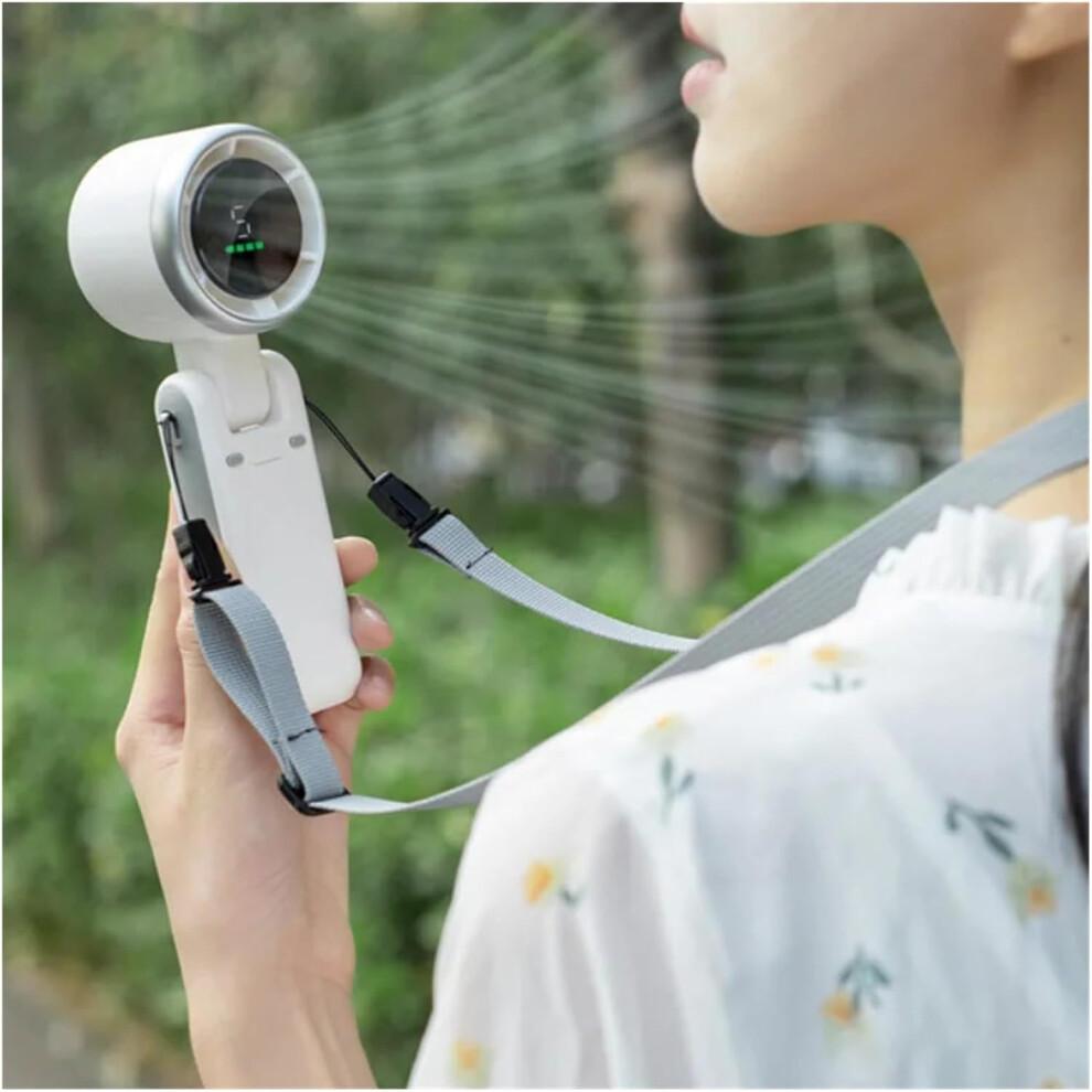 Portable Neck Fan with 180 Foldable Design Turbo Airflow, Rechargeable for Outdoor and Desktop Use, Green