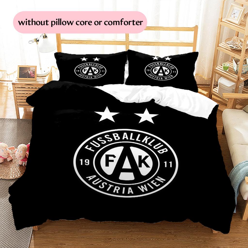 FK Austria Wien Pattern Bedding Quilt Set Home Decoration Gift (1 * duvet cover + 2 * pillowcase without core)