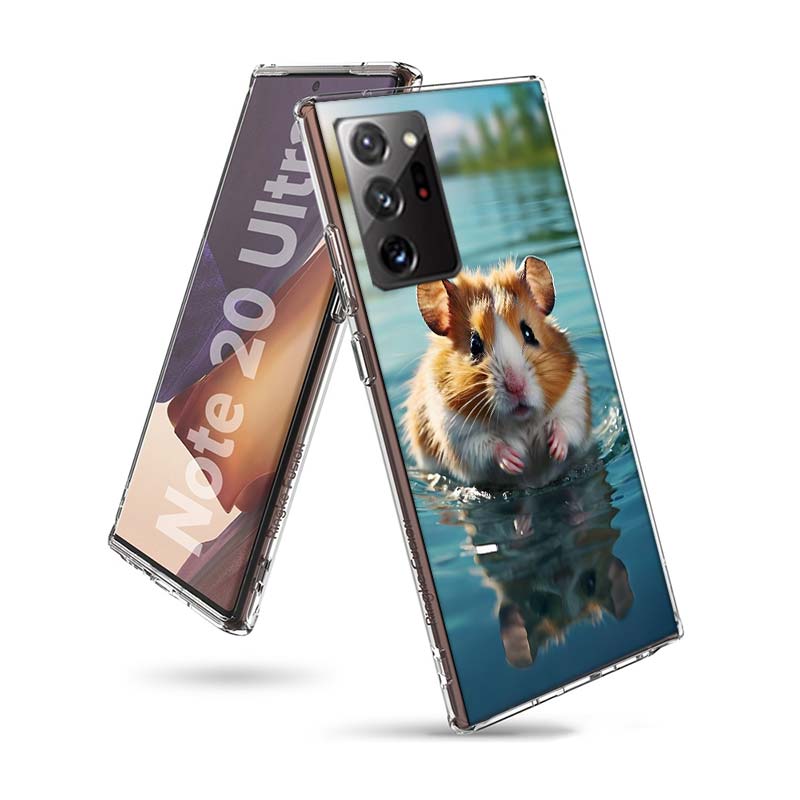 Чехол для телефона с хомяками в шляпах и ушами для Samsung A55 A35 A25 A15 A07 A05S A16 A17 A26 A36 A37 A56 A57 Galaxy Note 20 10 A50S