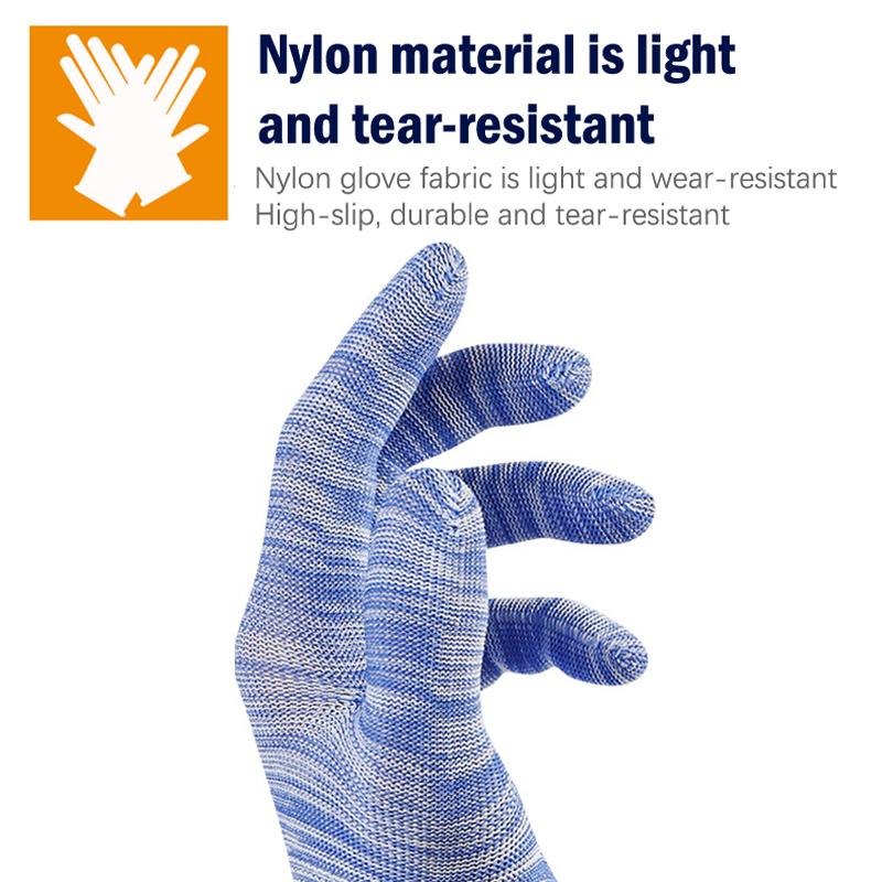 1 пара полосатых нейлоновых садовых перчаток, цветные нескользящие рабочие перчатки, хозяйственные перчатки для уборки двора, посадки растений