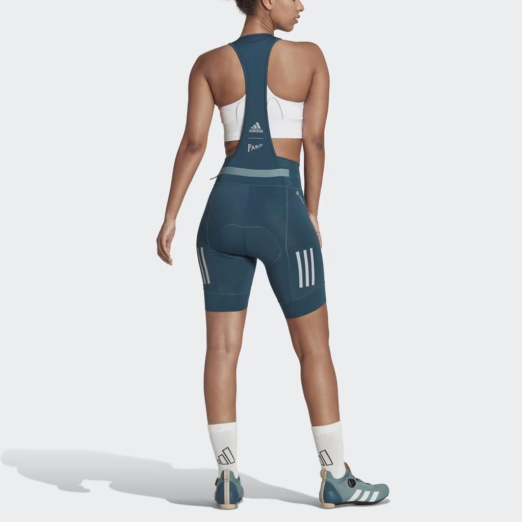 adidas Полосатый облегающий велосипедный комбинезон женский синий HM3159