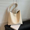 Large Capacity Solid Color Handbag Elegant French Underarm Bag Classic Soft PU Tote Bag  Daily