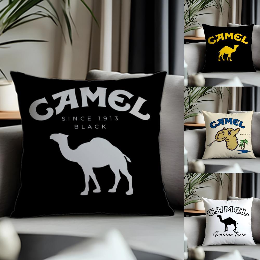 Fashion CCcameling Cushion Cover Antidustmite Pillowcase Invisible Zipper Silky Short Plush Sofa Cushion Cover