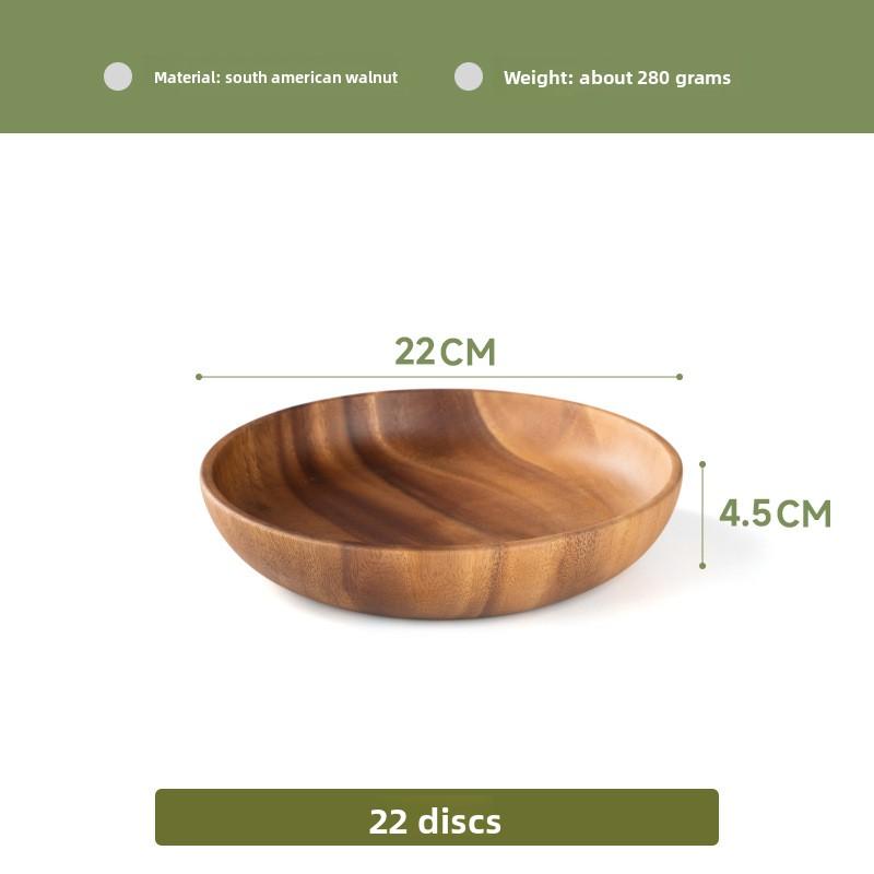 Орех Китайская Деревянная Тарелка Круглая Фруктовая Тарелка Тарелка для Дим Самов Поднос для Хранения Закусок Дома Поднос из Дерева Акации