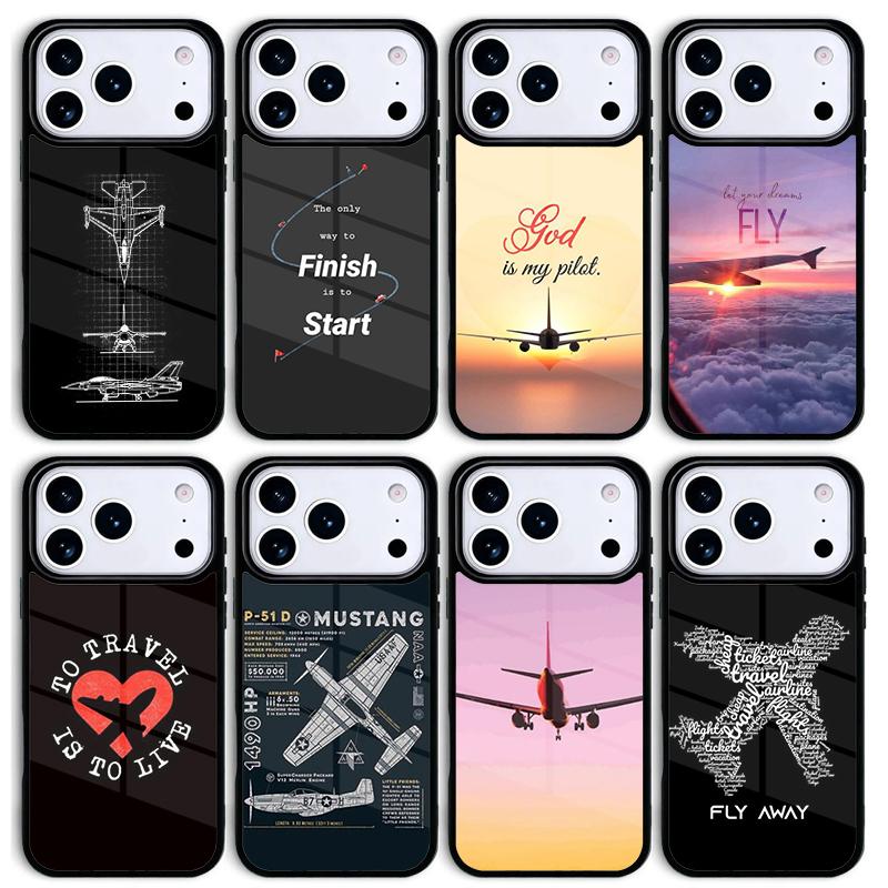 Aircraft Airplane Fly Travel Mobile Phone Case for IPhone 17 AIR 16pro Max 15 14 13 12 11 Bumper Cover