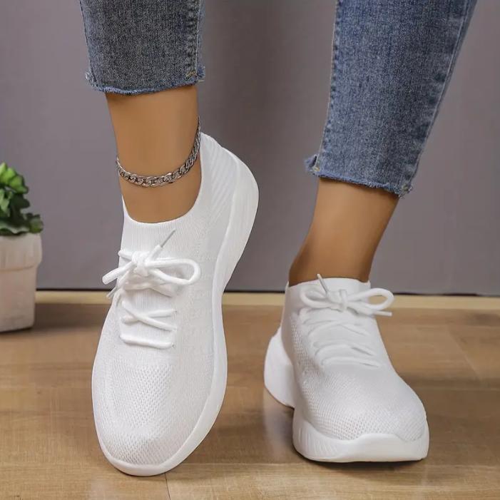 Дышащие сетчатые женские повседневные кроссовки, вулканизированная обувь на шнуровке, женские кроссовки на платформе, женская обувь больших размеров