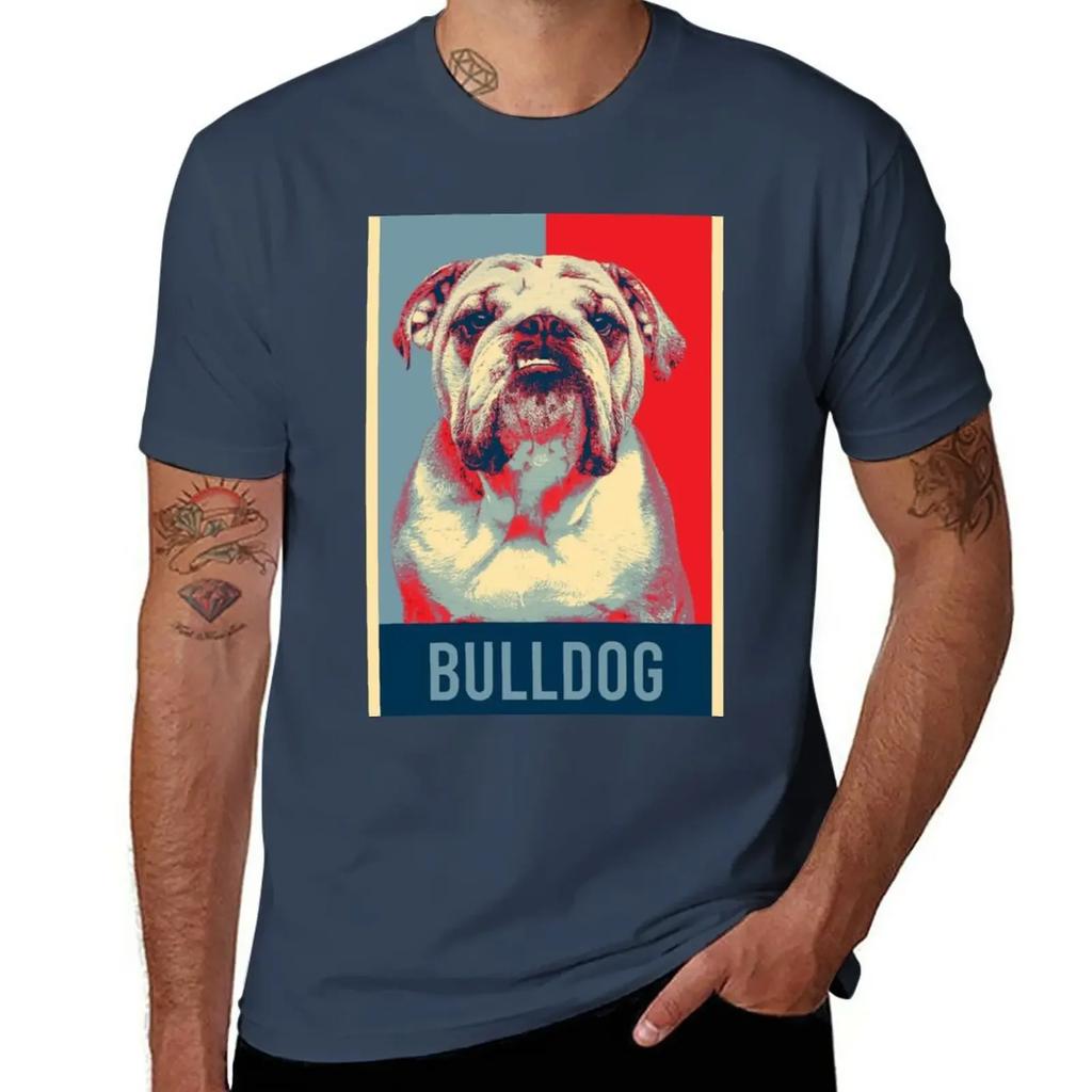 English Bulldog Dog Portrait Pop Art T-Shirt animal prinfor boys vintage clothes quick-drying t shirt men