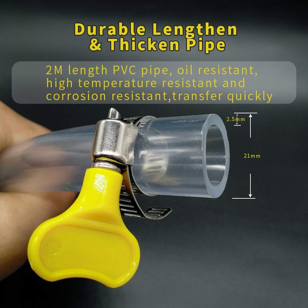 Newest High Flow Siphon Hand Pump Portable Manual Car Fuel Transfer Pump For Gas Gasoline Petrol Diesel Oil Liquid Water Fish Tank With 2M Syphon