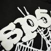 Sp5der FW23 Худи Унисекс Уличная одежда Синий TC Web Повседневный Пуловер Зима