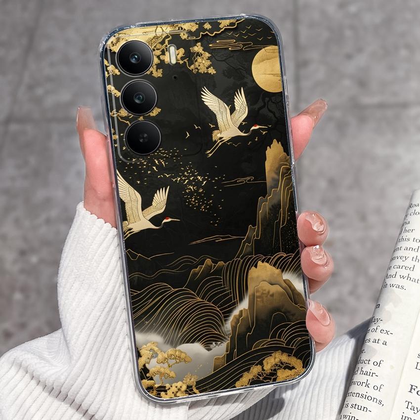 Для Oppo Realme C75 C75x C71 C67 C63 C55 C35 C33 C21Y C20 C15 Прозрачные чехлы для телефона Очаровательные кошачьи узоры Защитная пленка Пылезащитный чехол Для корпуса Oppo