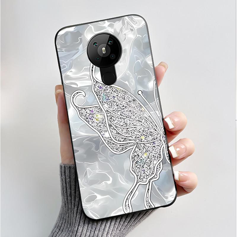 Чехол с рисунком для Nokia 5.3/Nokia 5.4/Nokia 3.4 Мягкий силиконовый черный чехол-обложка Милый цветочный мультяшный корпус Fundas