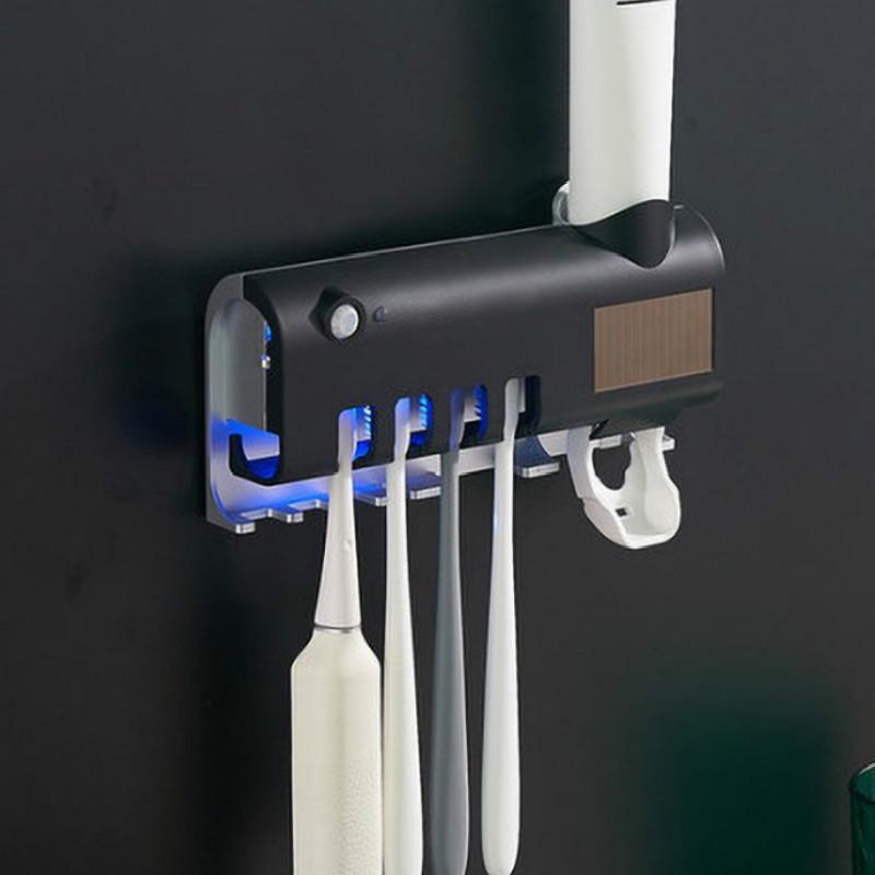 Toothbrush Holder Ultraviolet Sterilization Intelligent Sterilizer Perforation-free Wall-mounted Tooth Cleaning and Toothpaste Squeezing Device MIT