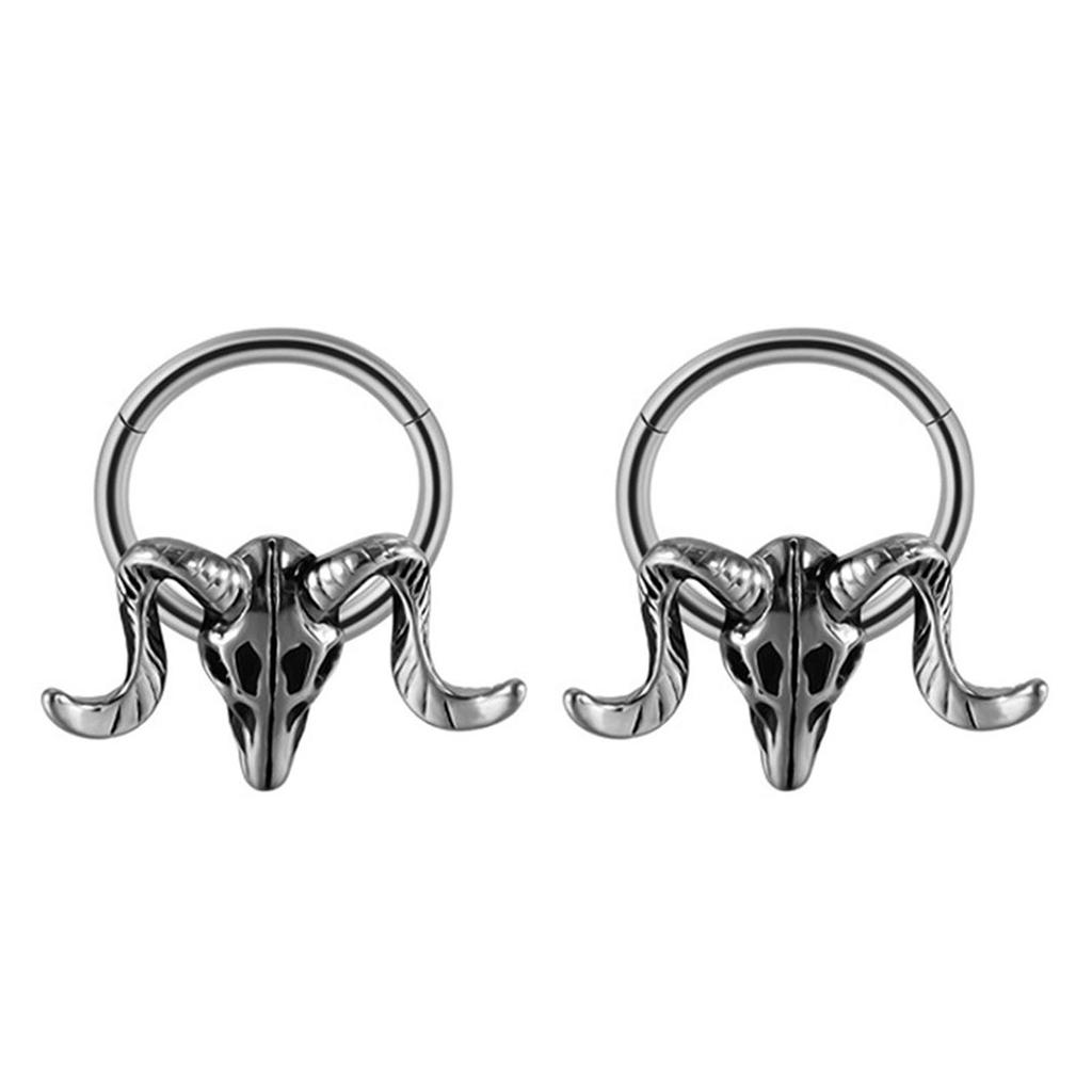 Pack of 2 Stainless Steel Septum Rings Fashion Body Jewelry Nose and Ear Piercing Jewelry Fashion Accessory for Daily