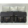 2 Motorcycle Saddlebags 2 Side Purse Black Goat Leather Saddle Bags 2 Bag