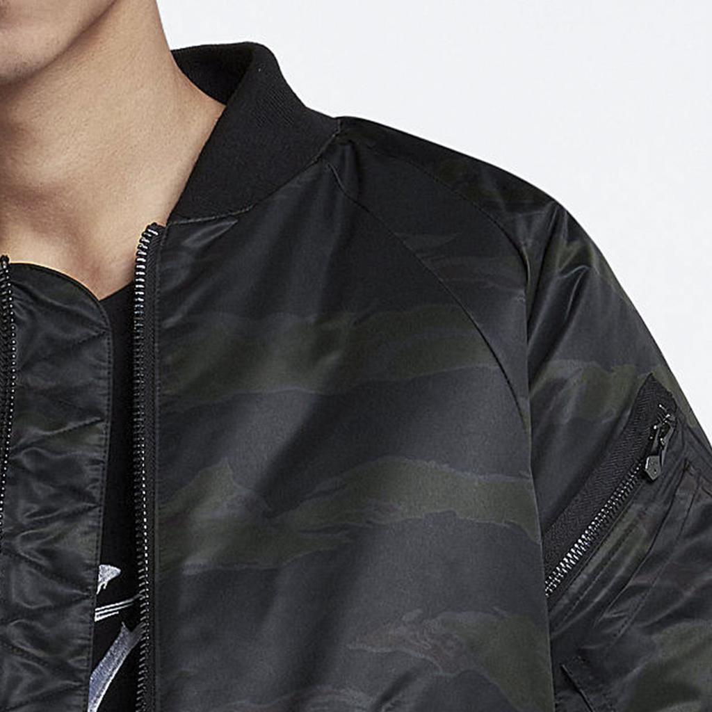 Jordan Спортивная повседневная хлопковая куртка на молнии с длинным рукавом, мужские топы, черные AH0687-013