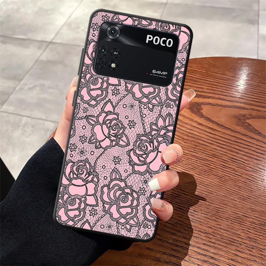 Чехол для телефона Funda с узором из кружева для Xiaomi Poco F8 M5 X3 X4 X5 X7 Pro F1 C50 M3 M4 M7 C61 C75 F3 C71