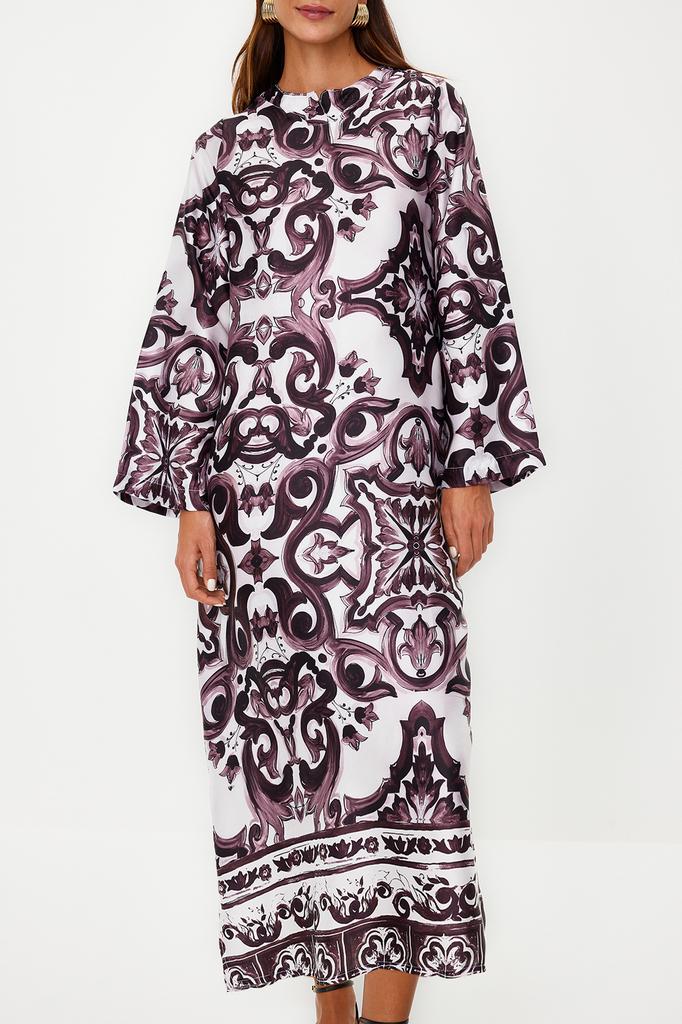 Женская мода новое вечернее платье в хиджабе синее атласное вечернее платье с этническим рисунком